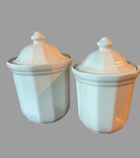 Vintage Pfaltzgraff Heritage White Canisters 9.5 & 8.5 Tall (Set Of 2) picture