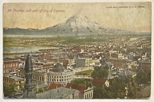 Mt Tacoma & Part of City of Tacoma Washington WA Posted 1909 Postcard picture