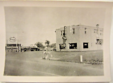 1940 's DeSOTO PLYMOUTH Dealer, ESSO Gasoline, Bus. b&w photo, 3 1/2