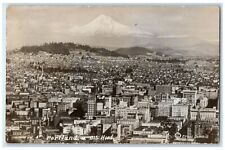 c1910's Bird's Eye View Of Portland & Mt. Hood Cross Dimmit RPPC Photo Postcard picture
