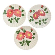 Blue Ridge Southern Pottery Mirror Image 10-3/8” Floral Dinner Plates SET OF 3 picture