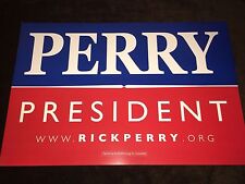 Rick Perry Governor Texas Official 2012 President Campaign Sign Placard 2016 picture