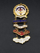 Vintage Little System C&MA Cross & Crown Religious Enamel 6 Years Service Pin picture