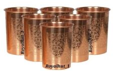100%  Pure Copper Water Drinking Glass Ayurvedic Health Benefits Set Of 6 picture