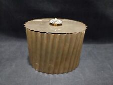 Vintage MOTTAHEDEH Museum Reproduction Hinged Brass Ribbed Scalloped Trinket Box picture