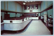 c1950 State Bank Of Escanaba Interior Teller Cubicle Escanaba Michigan Postcard picture