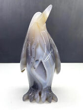 TOP  Natural Geode Agate Quartz Hand Carved Penguin Skull Crystal Reiki Decor picture
