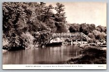 MT MORRIS IL ILLINOIS Postcard White Pines Forest State Park Rustic Bridge Lake picture