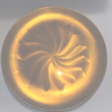 Vintage Eloxsoren Enamel On Metal Plate Made In Norway In Gold Color 7.25” W picture