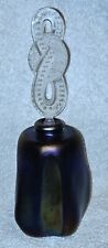 EICKHOLT 1982 HIGHLY IRIDESCENT GLASS PERFUME BOTTLE WITH LALIQUE STYLE DAUBER picture