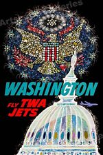 1960s Washington DC Vintage Style Airline Travel Poster - 16x24 picture