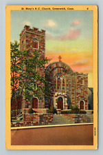 Greenwich CT-Connecticut St. Mary's R.C. Church Religion Vintage Postcard picture