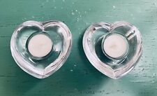 2 Orrefors Heart Shaped Votive Candle Holder Nordic Light Amour by Lars Hellsten picture