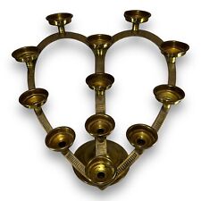 VINTAGE SOLID BRASS HEART SHAPE CHURCH VOTIVE CANDLE HOLDER picture