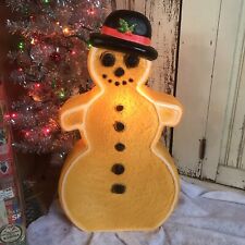 Vintage Christmas Blow Mold Gingerbread Snowman Lighted Union New Old Stock picture