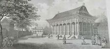 RARE IMPERIAL CHINESE EMPEROR VINTAGE ENGRAVING 18TH CENTURY PALACE ORIGINAL picture