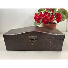 Embossed Leather Look Jewelry Trinket Box Hinged Lid Lined picture