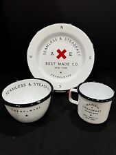 Best Made Co. New York Seamless & Steadfast White Enamelware Plate Cup Bowl  picture