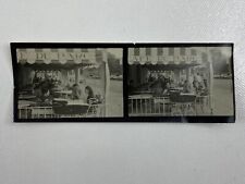 Three People Sitting At Cafe du Parc Contact Proof B&W Photograph 2.25 x 6 picture