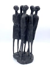 Makonde Ebony Wood Carving with Six Masai Warriors- 12