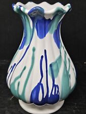 Handmade Gmundner Keramik Austrian Airlines Blue & White Vase 11