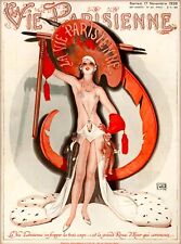1928 La Vie Parisienne Frapper les trois Girl France French Travel Poster Print picture