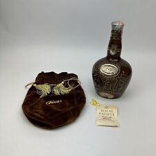 Vintage EMPTY Chivas Royal Salute 21 Year Whisky Brown Spode Decanter w/ Bag picture