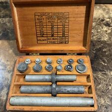 US NAVY ~ Vintage WWII Era Rivet Set N.A.F. 1123-1 Head Forming Tool w Wood Case picture