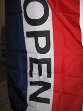 New OPEN Sign FLAG banner 3' x 5' polyester FLAG Grommets 3x5 red white blue picture