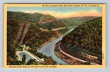 New River Canyon WV-West Virginia, Aerial Scenic View, Antique Vintage Postcard picture