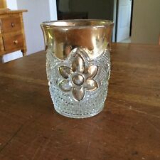 Antique Pressed Glass Tumbler With Gold- Daisy  picture