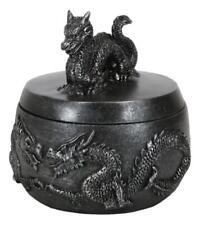 Oriental Dragon King Spirit Rune Flying Serpent Silver Decorative Jewelry Box picture