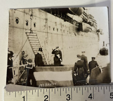 Ocean Liner Antique Military Photo Brest, Belarus?  Saluting Soldiers Dignitary picture