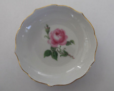 Meissen Trinket or Pin Dish w/Pink Rose Design - 3-1/8