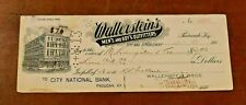 Rare 1913 WALLERSTEIN'S MEN'S & BOYS OUTFITTERS Bank Check-PADUCAH KENTUCKY picture