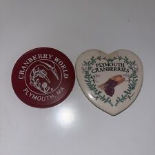 Retired Vintage FRIDGE MAGNET Red plastic & Heart Cranberry World Plymouth MA picture