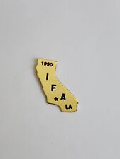 IFA Lapel Pin 1990 LA Los Angeles California Map Shaped Black & Gold Color picture