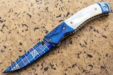 DC Custom Handmade Folding Knife Titanium & Mosaic Damascus By Robert Eggerling picture