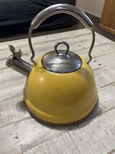 Calidad Professional Quality 2.7 Qt 2.5 L Yellow Enamel Whistling Kettle picture