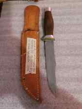 VINTAGE MILITARY FIXED BLADE KNIFE & SHEATH USN TRENCH COMBAT PIC DIRK picture