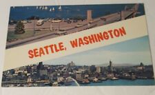 1960s postcard Seattle Washington two view tourist card unused downtown picture