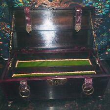 Deep Burgundy and Bronze Extra Large Victorian styled Keepsake Treasure Chest. picture