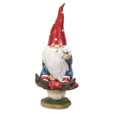 PT Hand Painted Resin Garden Gnome on Toadstool with Butterfly picture