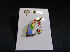 Vintage NOS CP Rainbow Unicorn Fantasy 80's Enamel Lapel Pin 1