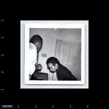 Vintage Square Photo BLACK AFRICAN AMERICAN MAN WOMAN IN ROOM picture