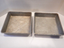 Vintage Mirro 8”x8”x2”  5666 M Square Aluminum Cake Brownie Pan USA LOT OF 2 picture