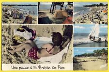 cpsm rare 1963 A Pause in SAINT BRÉVIN les PINS Vacance Beach Camping picture