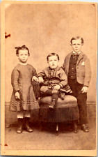 Antique  CDV Photo 1860s Flint, Michigan 3 children by W. F. Foote picture
