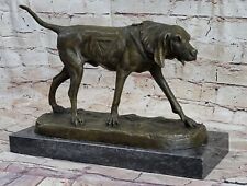 Bronze Statue Hand-carved Bloodhound DOG Animals Sculpture French Artist Figure picture