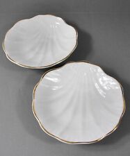 Two Royal Tara Shell Trinket Dishes Fine Bone China Handmade in Galway Gold Trim picture